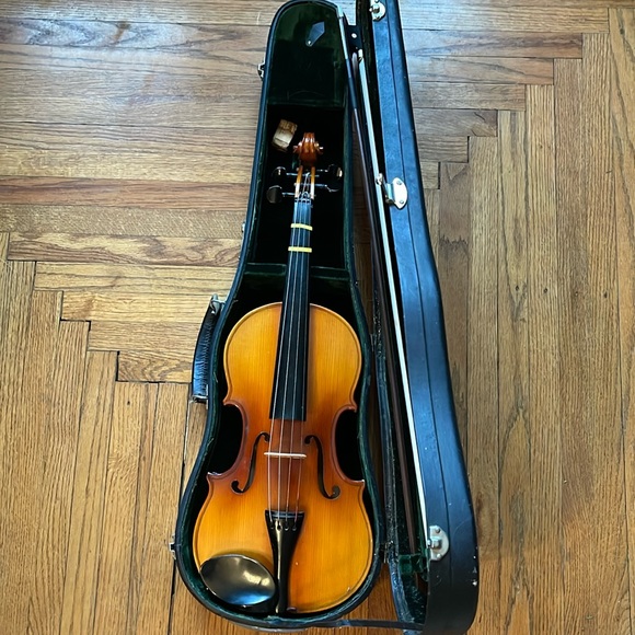 Skylark Brand Solid Wood Natural Varnish Beginner Violin with Hard Case - Picture 1 of 3